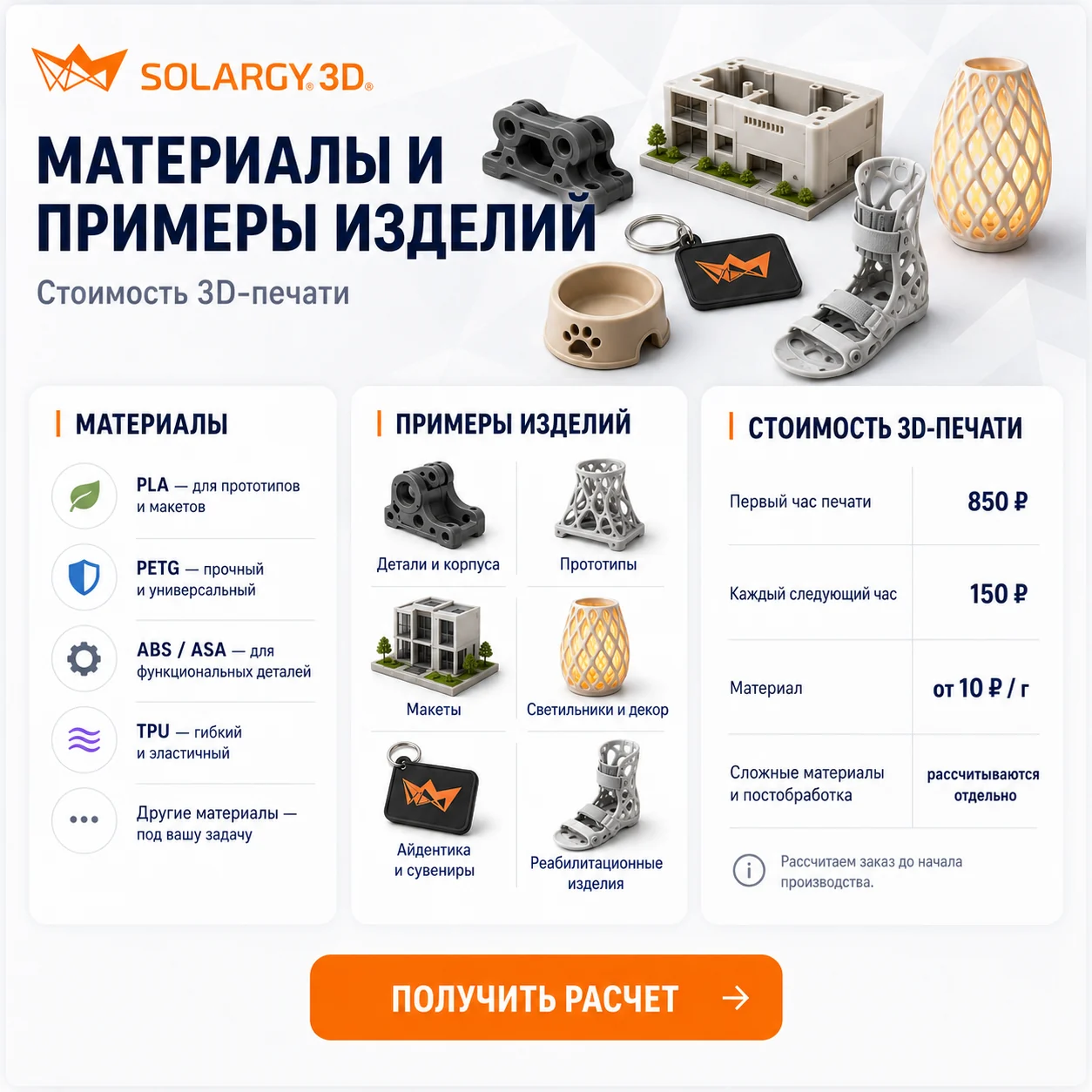 Материалы и функциональные детали